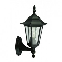 Lantern Fitting Wall Up Black