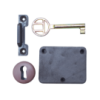 Brown Plastic Lock With Escutcheon & Keys