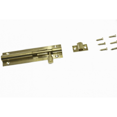 100mm Brass Straight Barrel Bolt With Screws