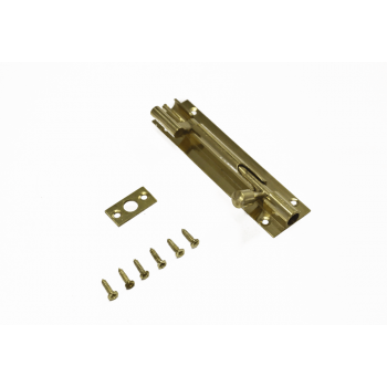 100mm Brass Necked Barrel Bolt With Screws