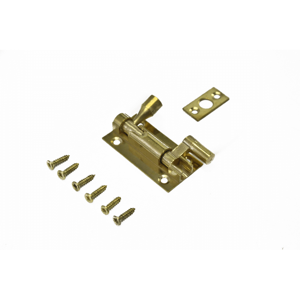 50mm Brass Necked Barrel Bolt With Screws 50mm Brass Necked Barrel Bolt With Screws