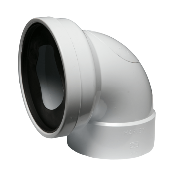 Soil & Vent Pan Collar Bent Plain 90deg 110mm Sabs