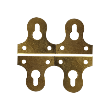 38mm Slotted Glass Plate With Screws Brass Plated