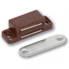 Magnetic Catch, Brown, Plastic, Including Screws Quantity:4