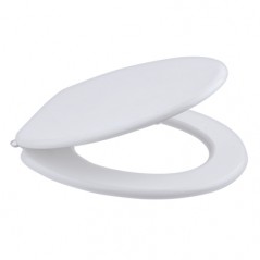 Toilet Seat Wood White Chrome Plated Hinge, ICON - Cashbuild