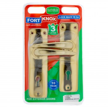 Fort Knox 3-lever Lockset Brass Plated Handles Quantity:1, FORT KNOX - Cashbuild