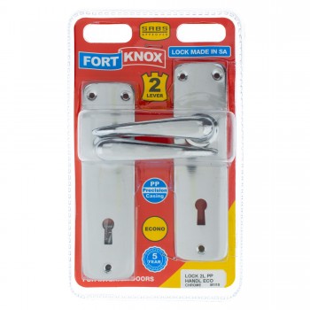 Fort Knox 2 Lever Lock Polyprop  Eco Chrome Handle, FORT KNOX - Cashbuild